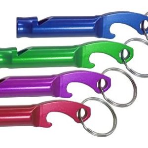 מחזיק מפתחות משרוקית חילוץ משולב פותחן