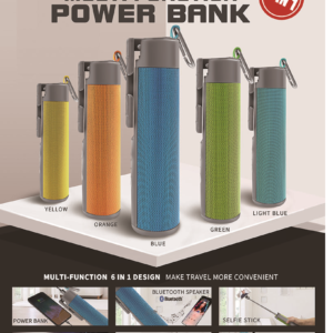 מוט סלפי פאוור בנק פנס רמקול