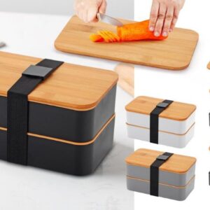 קופסה לאוכל מכסה במבוק